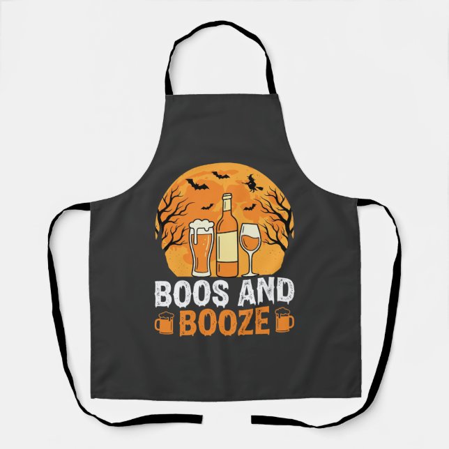 Halloween Buh und Schnaps Trinkparty Design Schürze (Vorderseite)