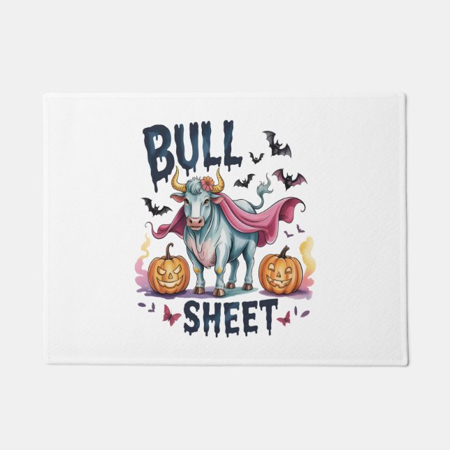 Halloween Bull Sheet, Funny Ghost Cow Fußmatte (Vorderseite)