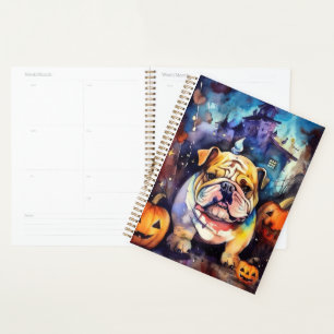 Halloween Bulldog avec la peur Citrouille
