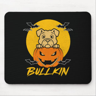 Halloween Bulldog Halloween Pumpkin-Kostüm Mousepad
