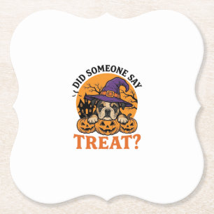 Halloween Bulldog Hexe Hund Leckerli Vintage-Shirt Untersetzer