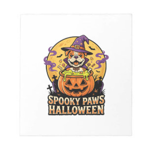 Halloween Bulldog Kürbis Nacht Notizblock
