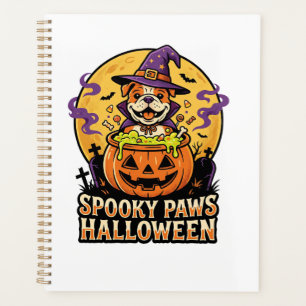 Halloween Bulldog Kürbis Nacht Planer