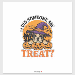 Halloween Bulldogge Hexe Hund Leckerli Vintage-Shi Aufkleber