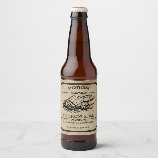 Halloween Bullfrog Slime Apothecary Bee Label Bierflaschenetikett (Vorderseite)