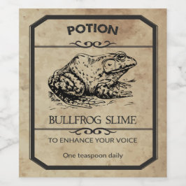 Halloween Bullfrog Slime Apothecary Weine Label Weinetikett
