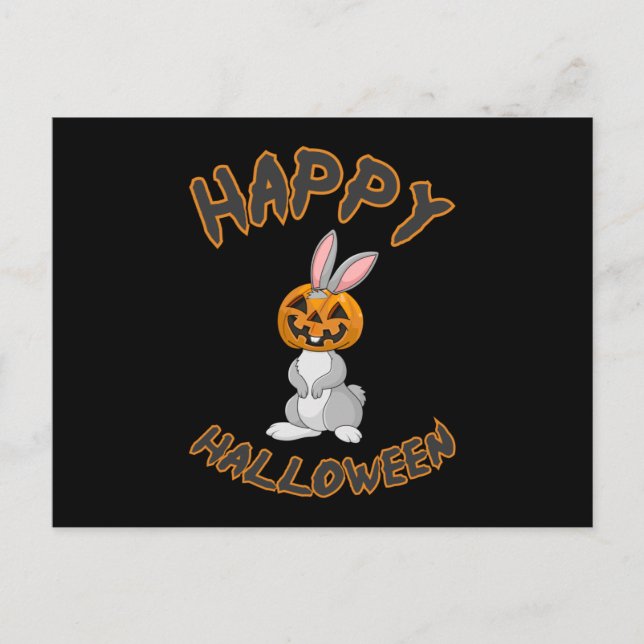 Halloween Bunny Rabbit Pumpkin Horror Geschenk Ide Postkarte (Vorderseite)