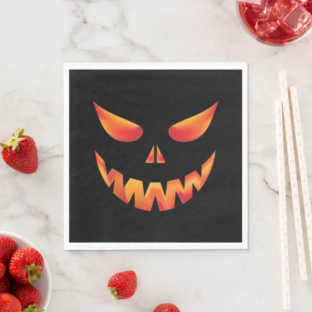 Halloween Burning Pumpkin Face Serviette (Beispiel)