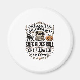 Halloween Busfahrer Gruseliges Vintage Gravur-Shir Magnet