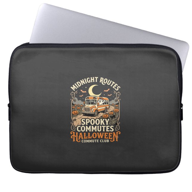 Halloween-Busfahrer-Mitternachtsroute Laptopschutzhülle (Vorderseite)
