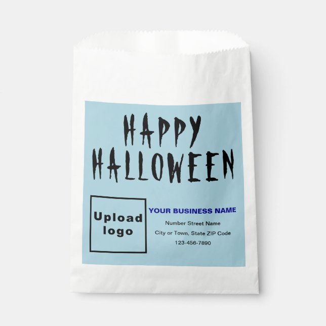 Halloween Business Light Blue Background Paper Bag Geschenktütchen (Vorderseite)
