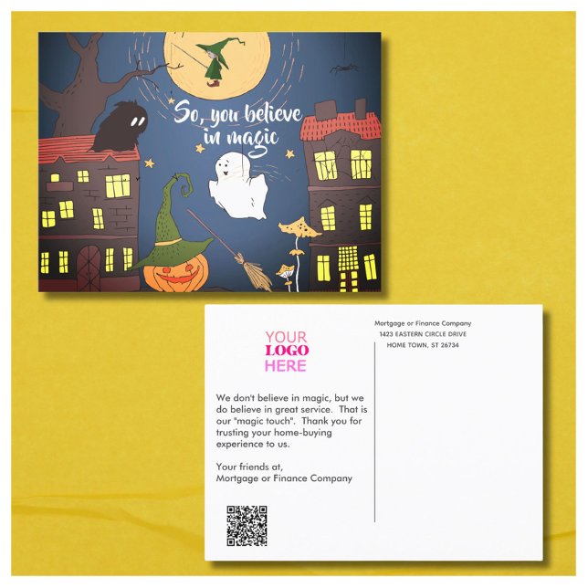 Halloween Business Mortgage Real Anwesen Vielen Da Ankündigungspostkarte (Von Creator hochgeladen)