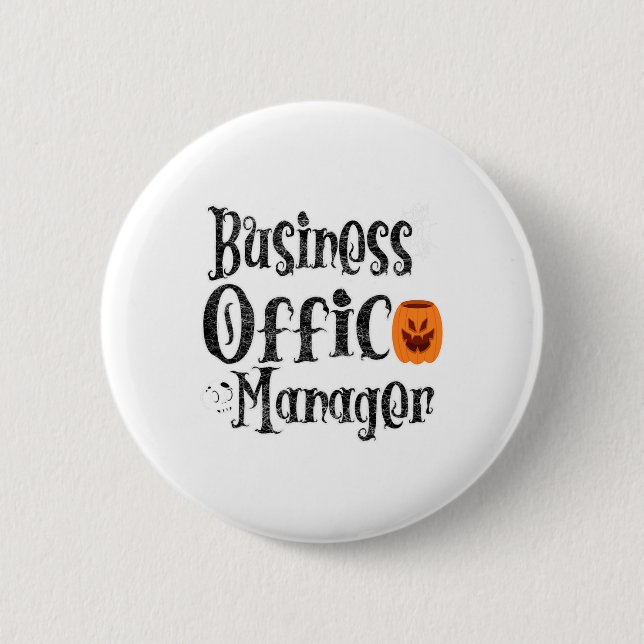 Halloween Business Office Manager Funny Front Pump Button (Vorderseite)