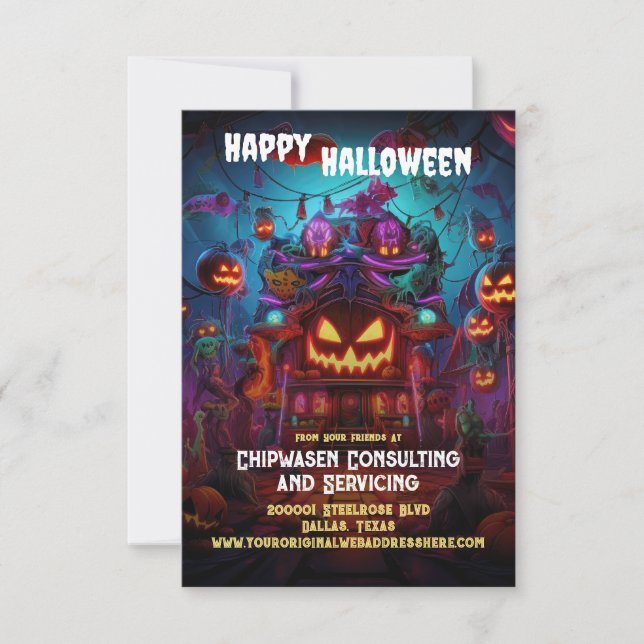 Halloween Business Promo Cinematic Grußkarten Dankeskarte (Vorderseite)