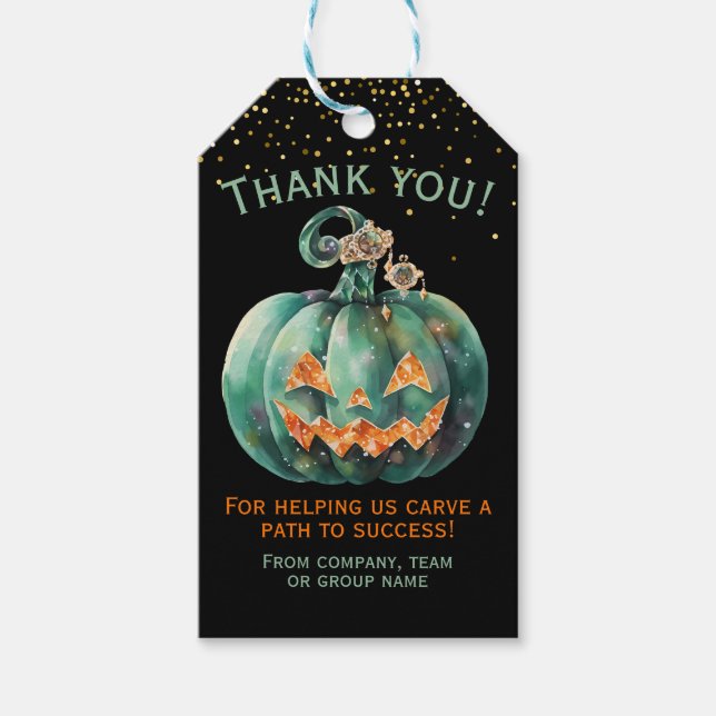 Halloween Business Pumpkin Geschenkanhänger (Vorderseite)