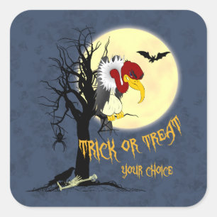 Halloween-Bussard Quadratischer Aufkleber