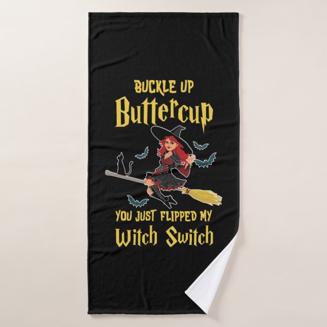 Halloween Buttercup Hexenschalter Badehandtuch (Badehandtuch)