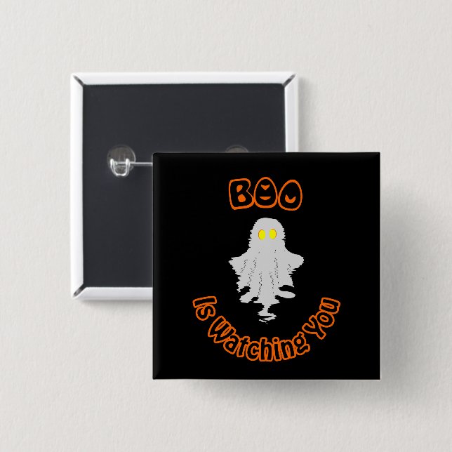 Halloween Button | Boo beobachtet dich (Vorne & Hinten)