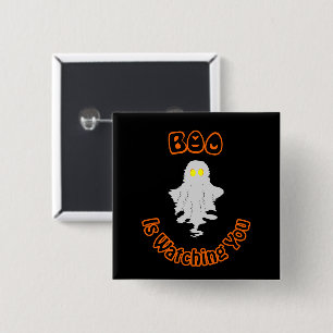 Halloween-Button Buh beobachtet dich Button