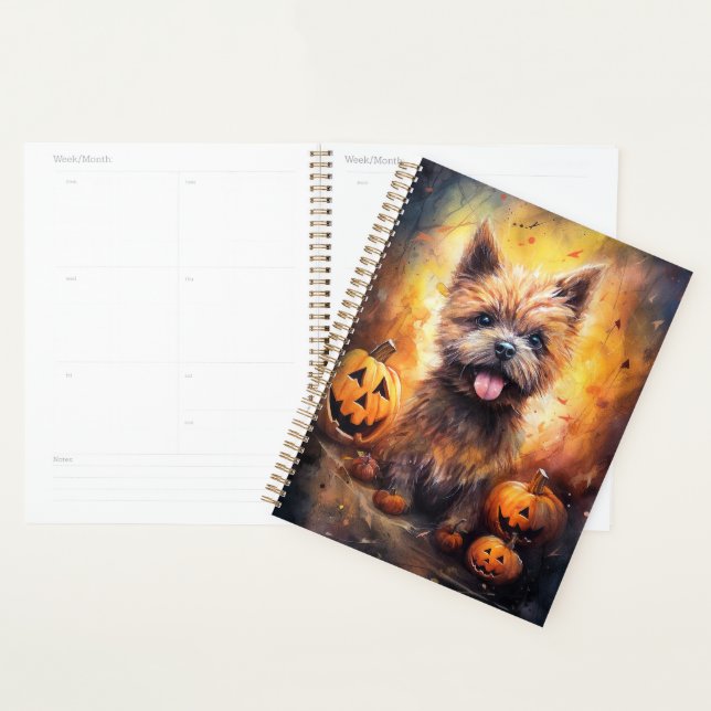 Halloween Cairn Terrier Avec La Peur Citrouille (Devant avec enveloppe)