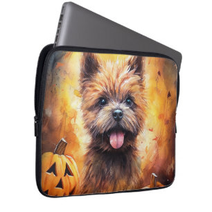 Halloween Cairn Terrier mit Kürbissen Gruselig  Laptopschutzhülle