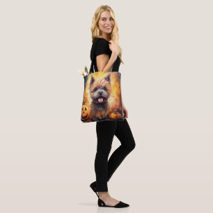 Halloween Cairn Terrier mit Pumpkins Beängstigend Tasche