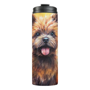 Halloween Cairn Terrier mit Pumpkins Beängstigend Thermosbecher