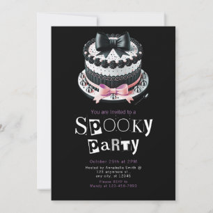Halloween Cake Niedlich Modernes Minimalistisches Einladung