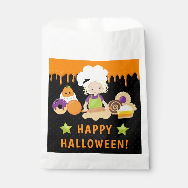 Halloween Cakes und Baking Blonde Girl Geschenktütchen (Vorderseite)
