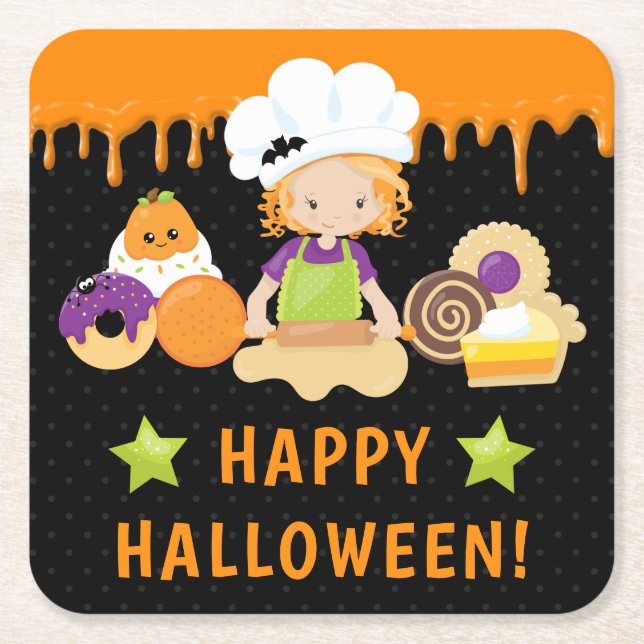 Halloween Cakes und Baking Rothaarmäuse Rechteckiger Pappuntersetzer (Vorderseite)
