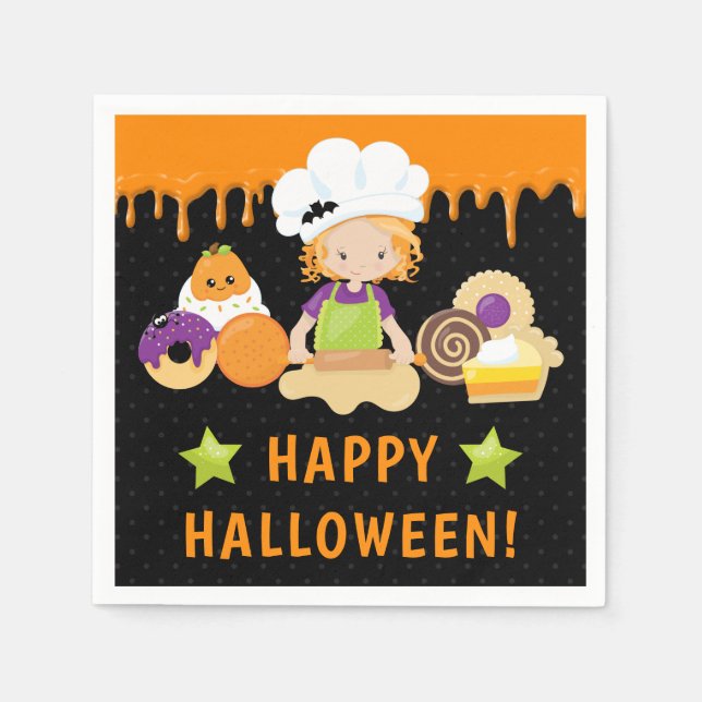 Halloween Cakes und Baking Rothaarmäuse Serviette (Vorderseite)