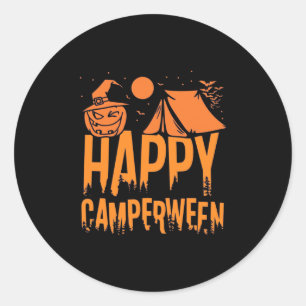 Halloween Camper Nature Runder Aufkleber