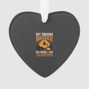 Halloween-Camping-Besen Vintage-Horror-Design Ornament