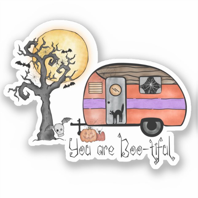 Halloween-Camping | Du bist schwach Aufkleber (Vorderseite)