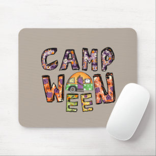 Halloween-Camping Wortpuffer Mousepad