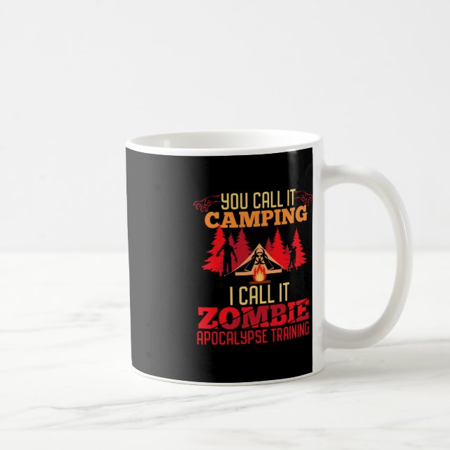 Halloween Camping Zombie Apokalypse Training Spaß Kaffeetasse (Rechts)
