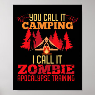 Halloween Camping Zombie Apokalypse Training Spaß Poster
