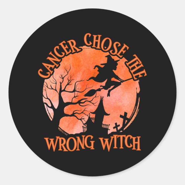 Halloween Cancer wählt die falsche Hexe Runder Aufkleber (Vorderseite)
