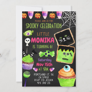 Halloween Candy Cookies Spooktacular Kindergeburts Einladung