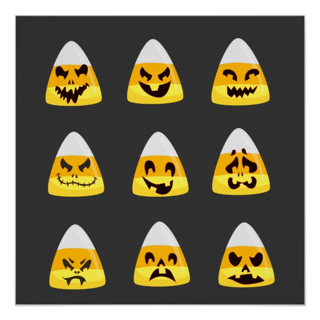 Halloween Candy Corn Bling Shirt | Candy Corn Face Poster (Vorderseite)