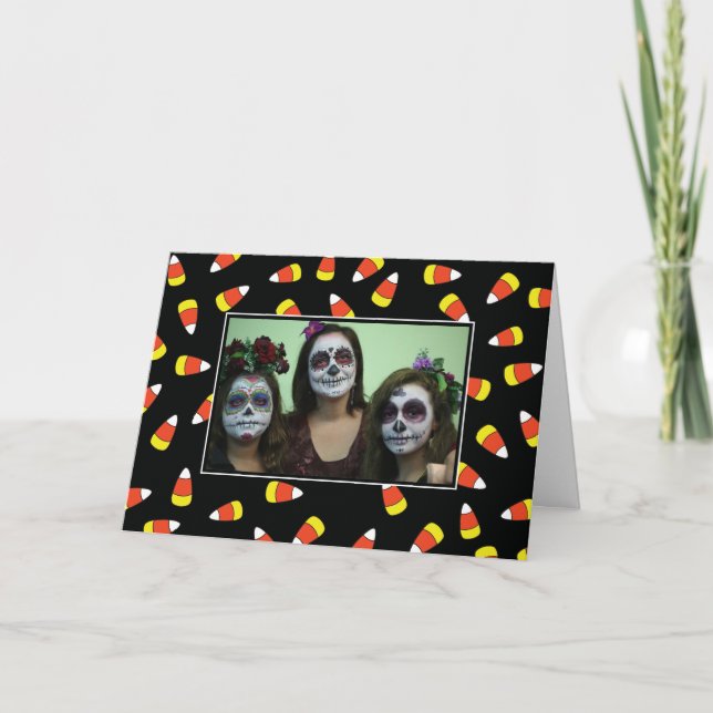 Halloween Candy Corn Foto Card Karte (Vorderseite)