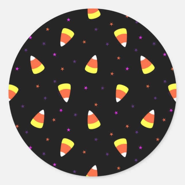 Halloween Candy Corn Pattern Runder Aufkleber (Vorderseite)