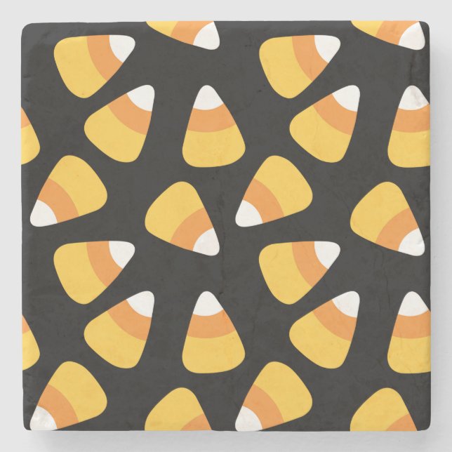 Halloween Candy Corn Pattern Stone Untersetzer (Vorderseite)