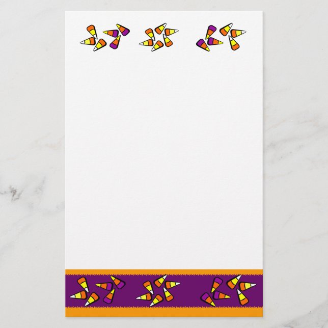 Halloween Candy Corn Schlicht Stationery Briefpapier (Vorderseite)