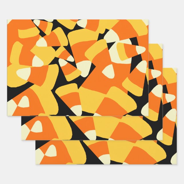Halloween Candy Corn Seamless Pattern Geschenkpapier Set (Set)