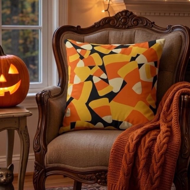 Halloween Candy Corn Seamless Pattern Kissen (Von Creator hochgeladen)