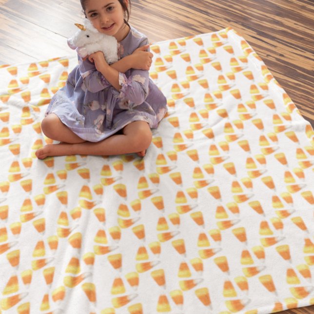 Halloween Candy Corn Wasserfarbenmuster Fleecedecke (Von Creator hochgeladen)