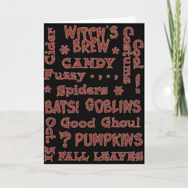 Halloween Candy Costume Oct 31 Orange und Black Karte (Vorderseite)