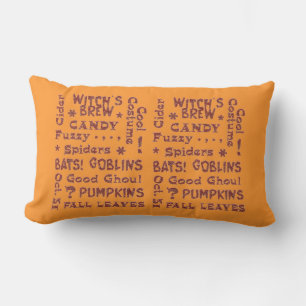 Halloween Candy Costume Oct 31 Orange und Black Lendenkissen
