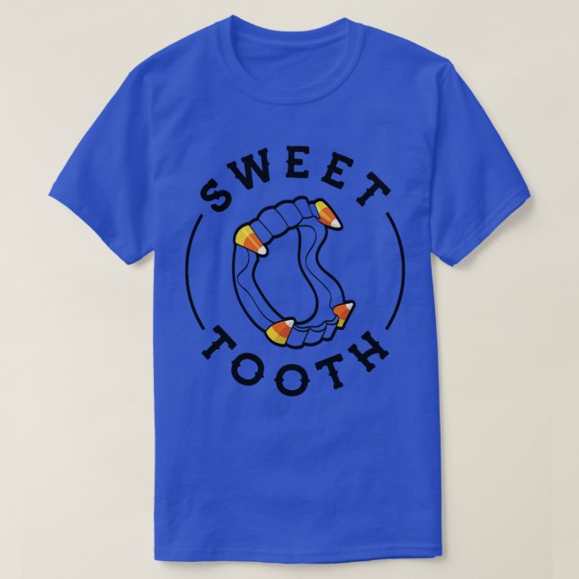Halloween Candy Fangs Sweet Tooth T-Shirt (Design vorne)